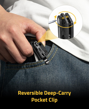reversible deep-carry pocket clip – EZshoot Folding Knife (black)
