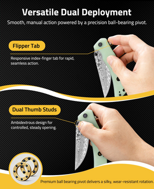 smooth, manual action powered by a precision ball-bearing pivot – EZshoot 26-inch blade (natural)