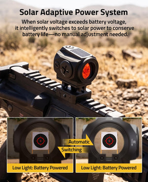 solar adaptive power system – EZshoot 46MOA Multi-Reticle Sight