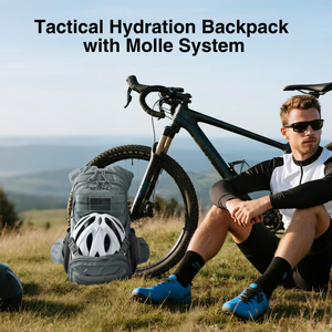 tactical hydration backpack with molle system – EZshoot Hiking Water Backpack (grey)