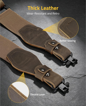 thick leather wear-resistant and retro – EZshoot Genuine Leather Ends (brown)